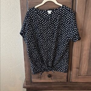 J. Crew Blue Relaxed Tie Front Blouse